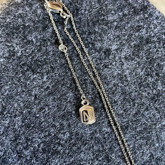 Silver and crystal Peace sign Necklace from Nordstrom . Excellent condition - Picture 2 of 6